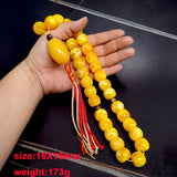Yellow Resin Tasbih Prayer Beads Islamic Bracelet Eid Ramadan