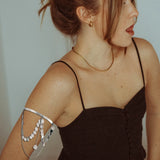 Bohemian Tassel Arm Cuff Bracelet for Women Coins Armlet Chain Bangle