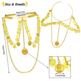 Bohemian Tassel Arm Cuff Bracelet for Women Coins Armlet Chain Bangle
