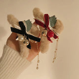 Tassel Bow Hair Clip For Girls Shark Cclip Christmas Plush Hair Clip