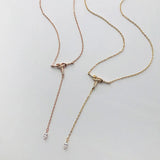 Sterling Silver Tassel Bow Pendant Necklace for Women