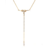 Sterling Silver Tassel Bow Pendant Necklace for Women