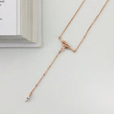 Sterling Silver Tassel Bow Pendant Necklace for Women