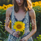 Bohemian Tassel Coin Arm Cuff Bracelet - Wedding Jewelry