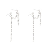 925 Silver Tassel Chain Earrings Thin Personality