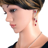 Heart Crystal Ear Studs Tassel Dangle Earrings Women Halloween Accessories