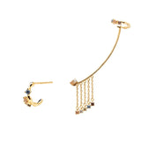 Tassel Ear Cuff Earring Hook & CZ Stud for Women Girls