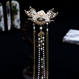 Chinese Tassel Hairpin Tiara Hair Clip Pearl Hair Jewelry Retro Tiaras