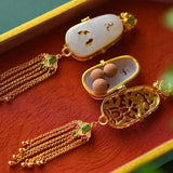 Gold-Plated Hetian Jade Buddha Perfume Bag Pendant