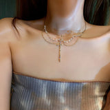 Rhinestone Cross Pendant Necklace Women Choker Torques Necklaces