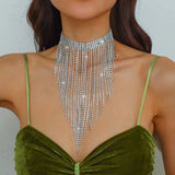 Vintage Tassel Rhinestone Claw Chain Necklace