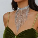 Vintage Tassel Rhinestone Claw Chain Necklace