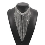 Vintage Tassel Rhinestone Claw Chain Necklace