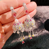 Multicolor Zircon Drop Earrings Women Dangle Earrings