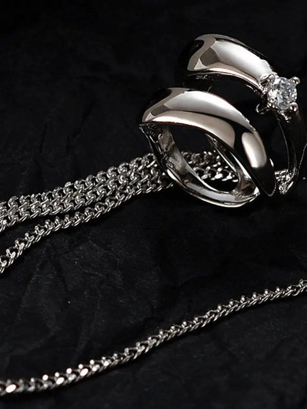 S925 Sterling Silver Tassel Ear Clip with Zirconia, No Ear Hole