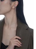 S925 Sterling Silver Tassel Ear Clip with Zirconia, No Ear Hole
