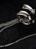 S925 Sterling Silver Tassel Ear Clip with Zirconia, No Ear Hole