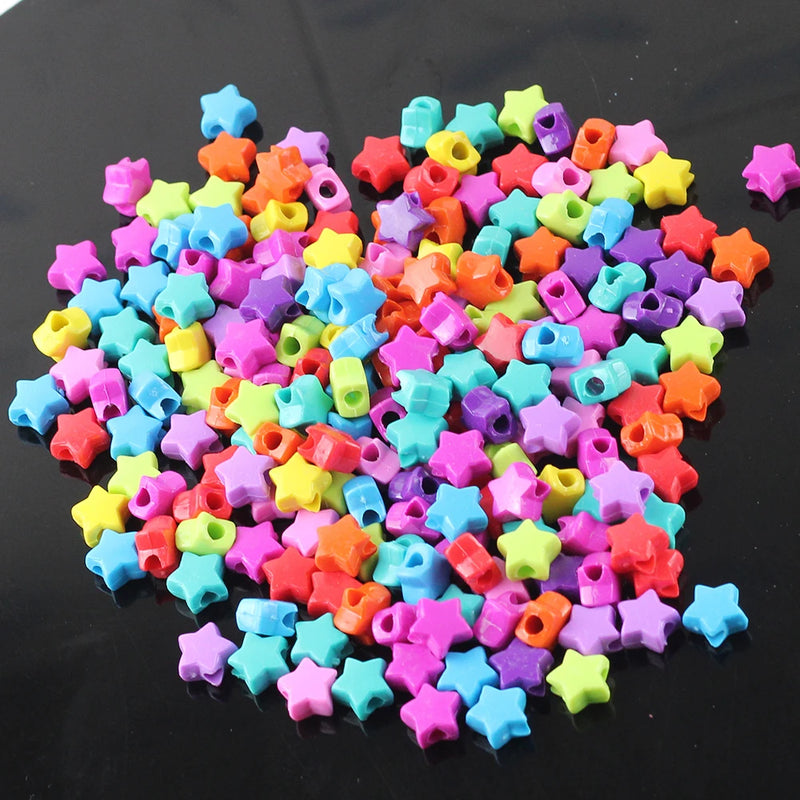 100 pcs Multicolor Star Beads Charms DIY Loom Bands Bracelets Accessories