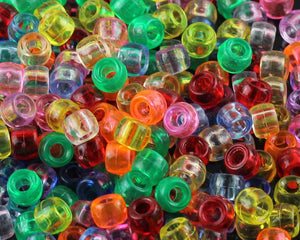 100 pcs Transparent Big Hole Beads DIY Loom Rubber Bands Bracelets