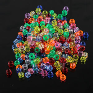 100 pcs Transparent Big Hole Beads DIY Loom Rubber Bands Bracelets