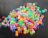 100 pcs Transparent Big Hole Beads DIY Loom Rubber Bands Bracelets
