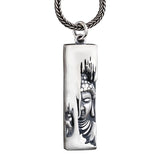 Vintage Silver 925 Buddha Pendant Chain Necklace Retro Lotus