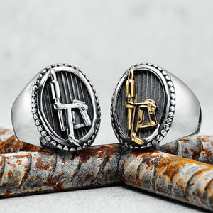 Stainless Steel Tattoo Machine Men Rings - Rock Party Couple Jewelry