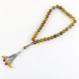 Tea Dragon Agate Beads 33 Islamic Rosary Muslim Tasbih Allah Beads Bracelet