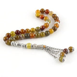 Tea Dragon Agate Stone 33 Beads 8mm Muslim Bracelet Islam Tasbih