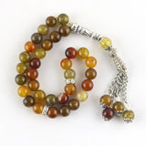 Tea Dragon Agate Stone 33 Beads 8mm Muslim Bracelet Islam Tasbih