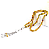 Tea Dragon Agate Stone 99 Beads Muslim Bracelet Islam Tasbih La Prayer Rosary