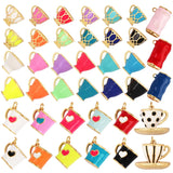 Enamel Charm Neon Turquoise Red Pendant Necklace