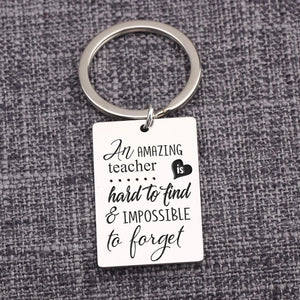Teacher Gift Appreciation Keychain for Teacher Stainless Steel Key Ring Chain