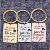 Teacher Gift Appreciation Keychain for Teacher Stainless Steel Key Ring Chain