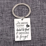 Teacher Gift Appreciation Keychain for Teacher Stainless Steel Key Ring Chain