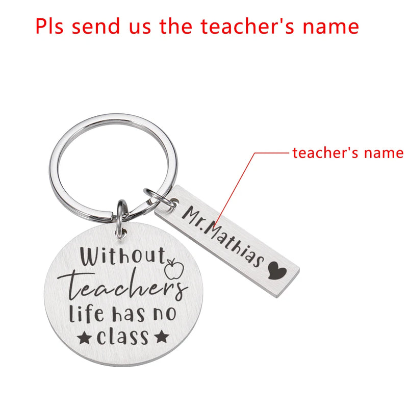 Teacher Keychain Personalized Name Keychain Happy Teacher's Coaches Keyring