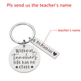 Teacher Keychain Personalized Name Keychain Happy Teacher's Coaches Keyring