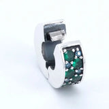 Teal Mosaic Spacer Clip Beads 925 Silver European Charm Bracelet & Necklace