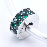 Teal Mosaic Spacer Clip Beads 925 Silver European Charm Bracelet & Necklace