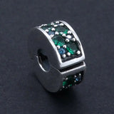 Teal Mosaic Spacer Clip Beads 925 Silver European Charm Bracelet & Necklace