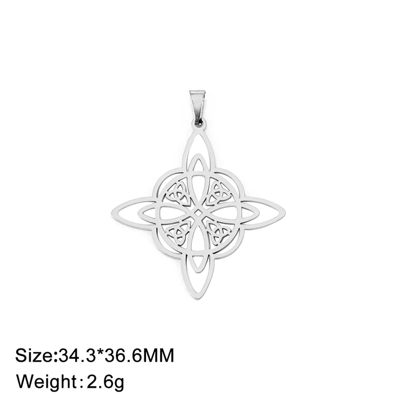 5pcs Witch Knot Pendant Charms Stainless Steel Witchcraft Charm Jewelry