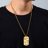 Men's Military Camo Pendant Necklace Stainless Steel