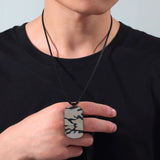 Men's Military Camo Pendant Necklace Stainless Steel