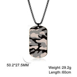 Men's Military Camo Pendant Necklace Stainless Steel