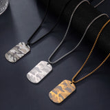 Men's Military Camo Pendant Necklace Stainless Steel