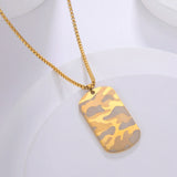 Men's Military Camo Pendant Necklace Stainless Steel