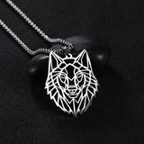 Stainless Steel Wolf Head Hip Hop Pendant Necklace Men Women Party Jewelry