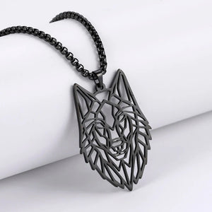 Stainless Steel Wolf Head Hip Hop Pendant Necklace Men Women Party Jewelry
