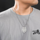 Stainless Steel Wolf Head Hip Hop Pendant Necklace Men Women Party Jewelry