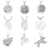 Stainless Steel Wolf Head Hip Hop Pendant Necklace Men Women Party Jewelry